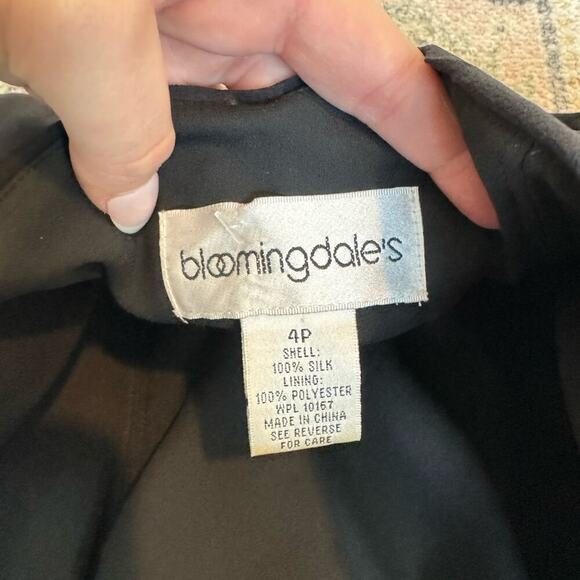 Bloomingdale’s 100% Silk Ruched Midi Strapless Dress Sz 4P - Picture 7 of 11